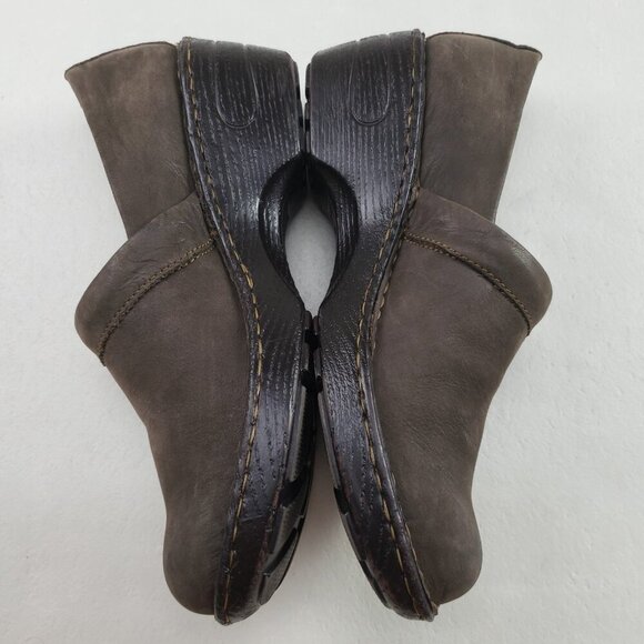 Born Toby Leather Clog Womens 9 Brown Slip On Comfort Heeled Casual Shoe - Picture 6 of 11